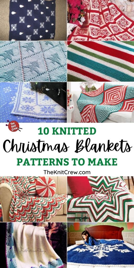 10 Knitted Christmas Blanket Patterns To Make PIN 1