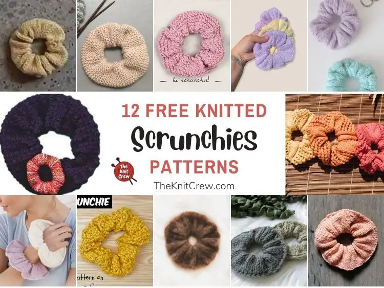 12 Free Knitted Scrunchie Patterns FB POSTER