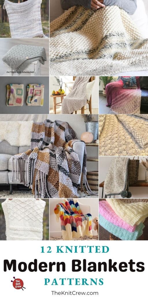 12 Knitted Modern Blanket Patterns PIN 3