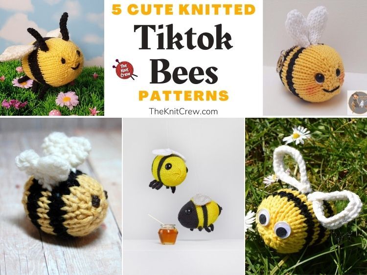 5 Cute Knitted Tiktok Bee Patterns FB POSTER