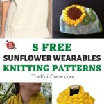 5 Free Sunflower Wearable Knitting Patterns PIN 1