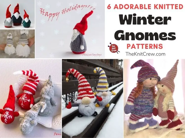 6 Adorable Knitted Winter Gnome Patterns FB POSTER