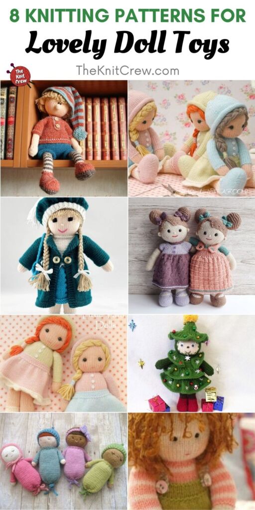 8 Knitting Patterns For Lovely Doll Toys PIN 2