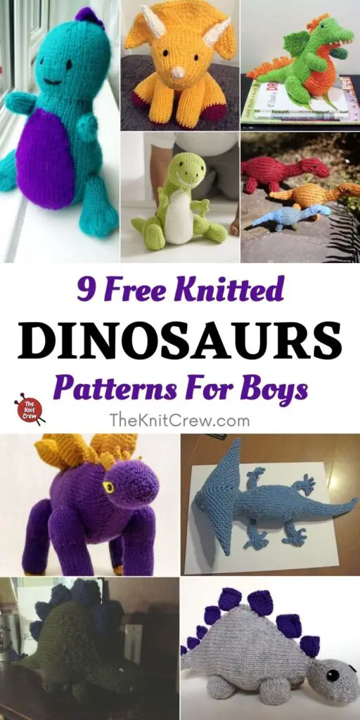 9 Free Knitted Dinosaur Patterns For Boys PIN 1