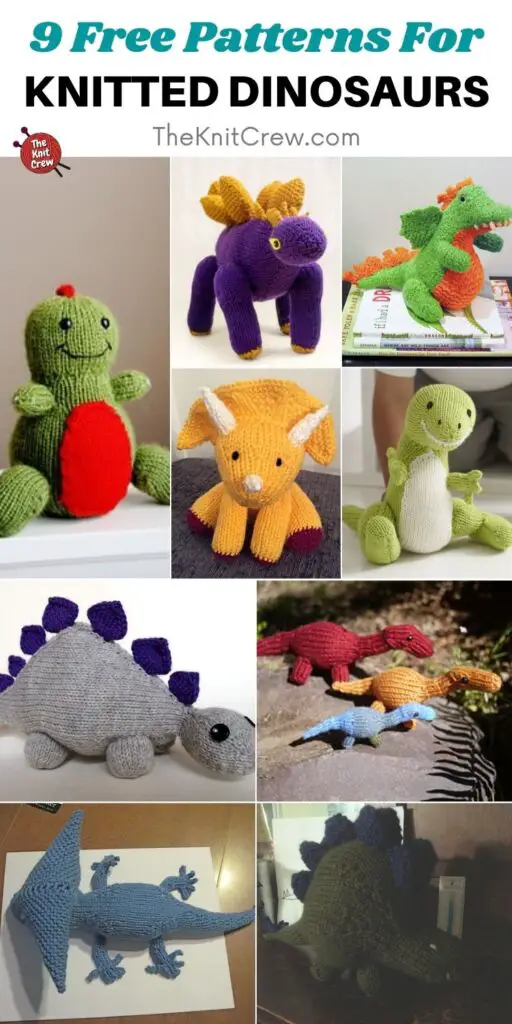 9 Free Patterns For Knitted Dinosaurs PIN 2
