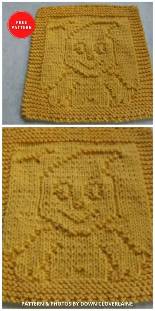 Boo Baby Washcloth - 10 Free Spooky Halloween Square Knitting Patterns