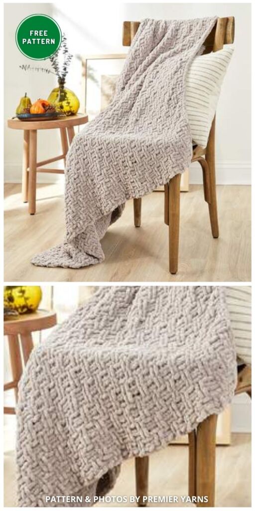 Coffee Break Throw - 12 Knitted Modern Blanket Patterns Ideas