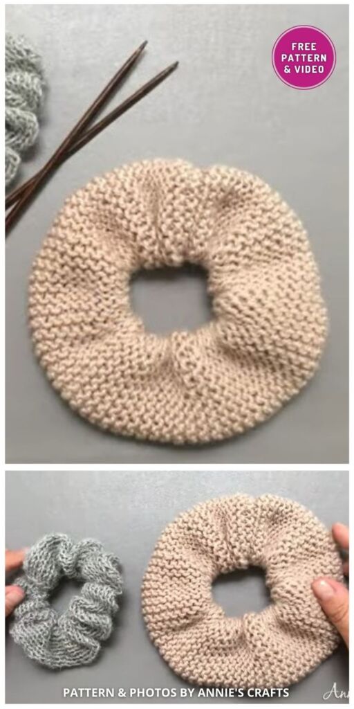 Knitted Scrunchies - 12 Free Knitted Scrunchie Patterns (1)