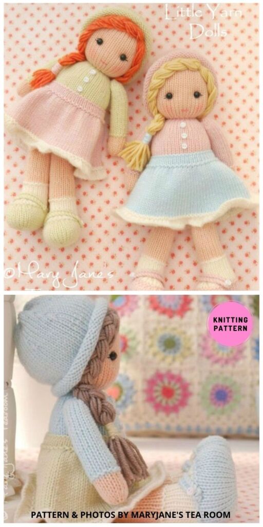 Little Yarn Dolls - 8 Lovely Knitted Doll Toy Patterns For Girls
