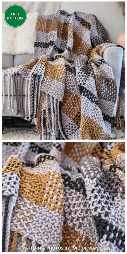 Moonstone Palid Blanket - 12 Knitted Modern Blanket Patterns Ideas