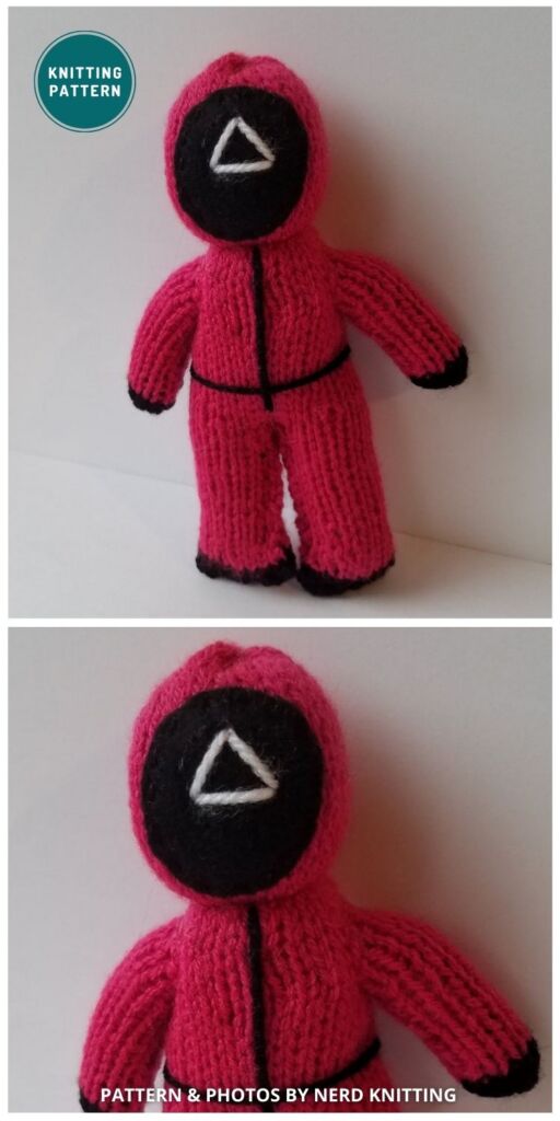 Squid Game Worker - 3 Knitted Squid Game Character Toy Patterns