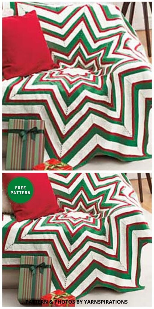Star Afghan - 10 Knitted Christmas Blanket Patterns To Make