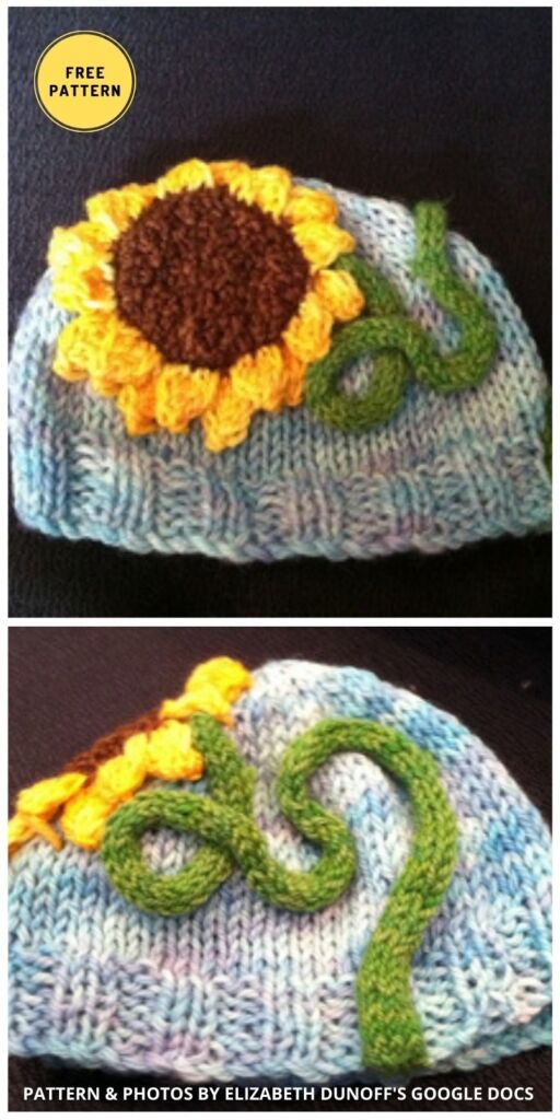 Sunflower Hat - 5 Free Sunflower Wearable Knitting Patterns