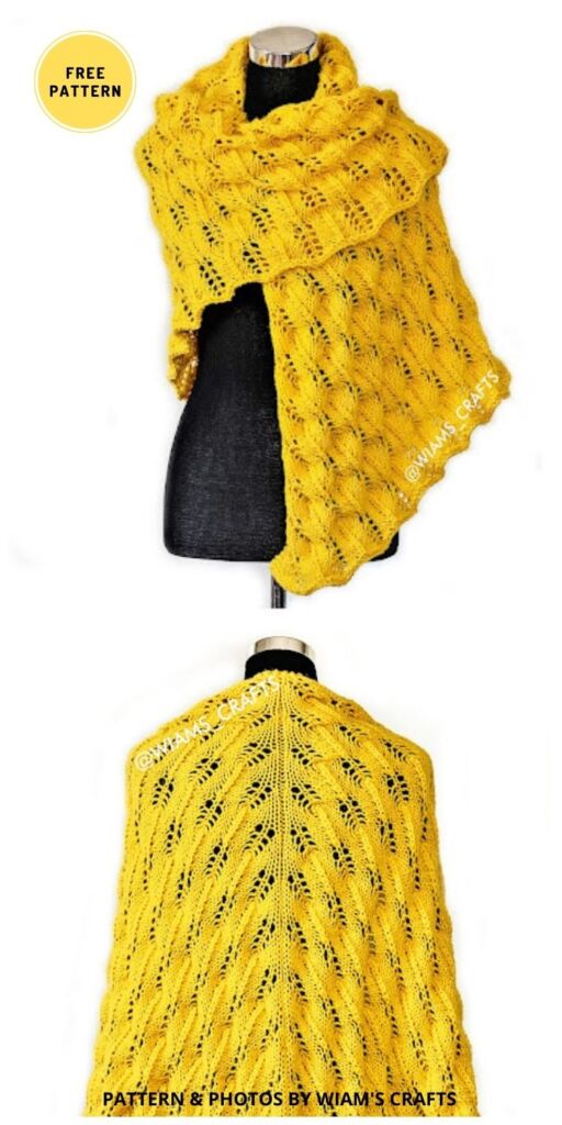 Sunflower Swirls Shawl - 5 Free Sunflower Wearable Knitting Patterns
