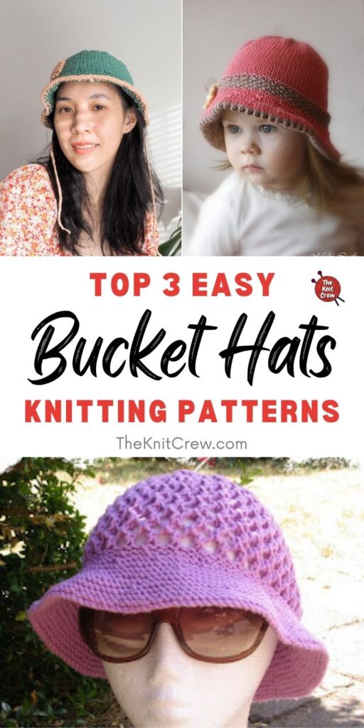 Top 3 Easy Bucket Hat Knitting Patterns PIN 1
