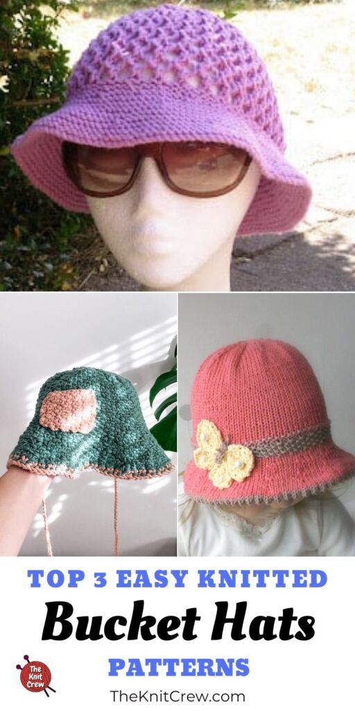 Top 3 Easy Knitted Bucket Hat Patterns PIN 3