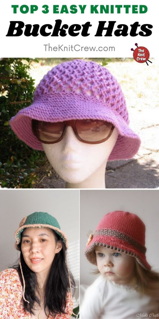 Top 3 Easy Knitted Bucket Hats PIN 2