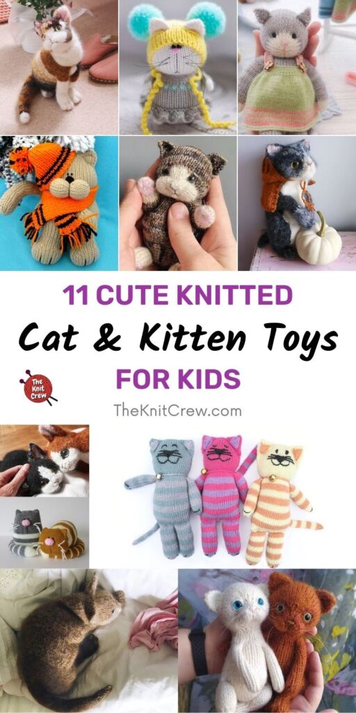 11 Cute Knitted Cat & Kitten Toys For Kids PIN 1