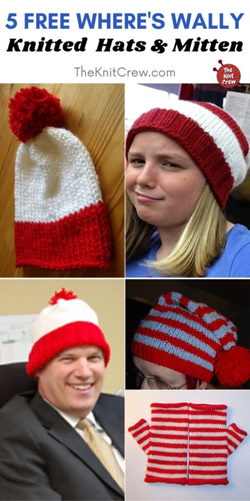5 Free Where's Wally Knitted Hats & Mitten PIN 2