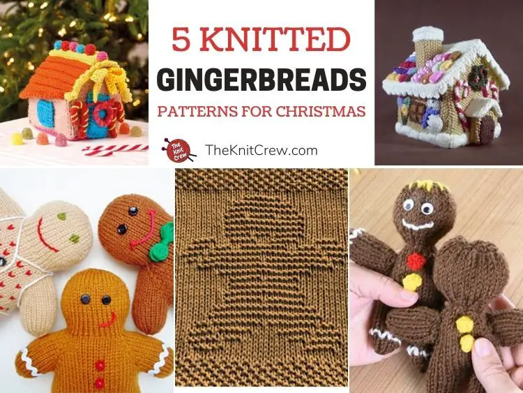 5 Knitted Gingerbread Patterns For Christmas FB POSTER