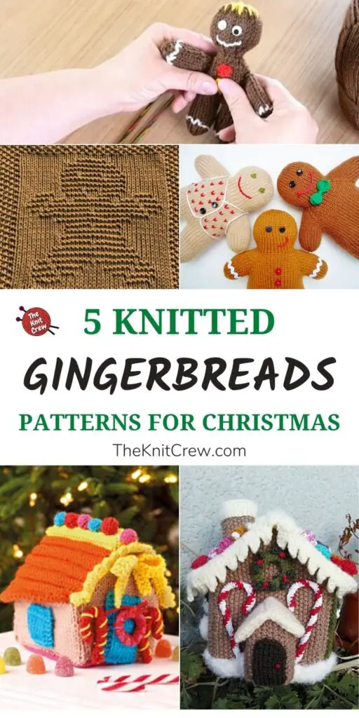 5 Knitted Gingerbread Patterns For Christmas PIN 1