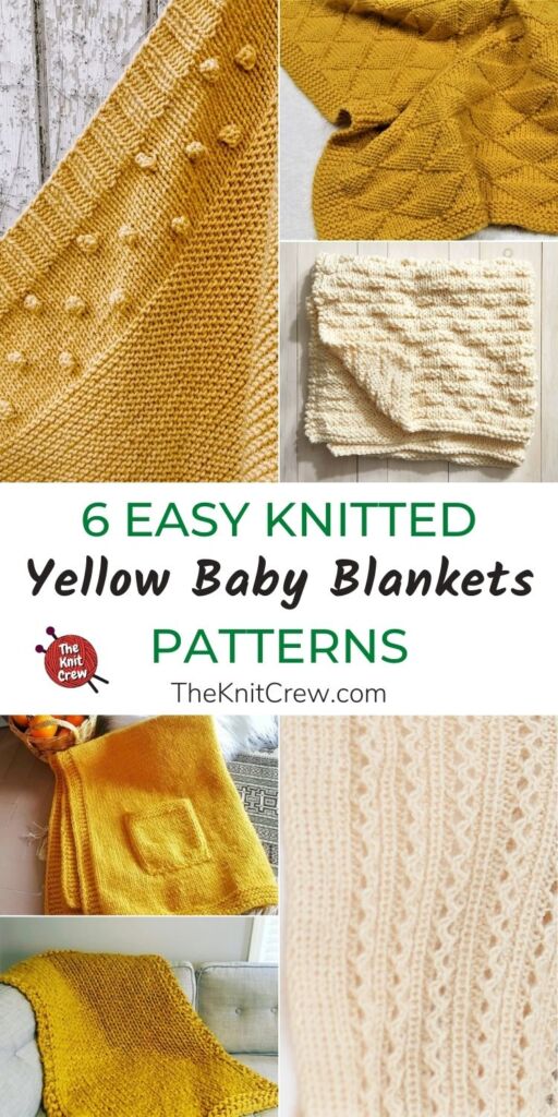 6 Easy Knitted Yellow Baby Blanket Patterns PIN 1