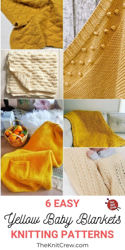 6 Easy Yellow Baby Blanket Knitting Patterns PIN 3