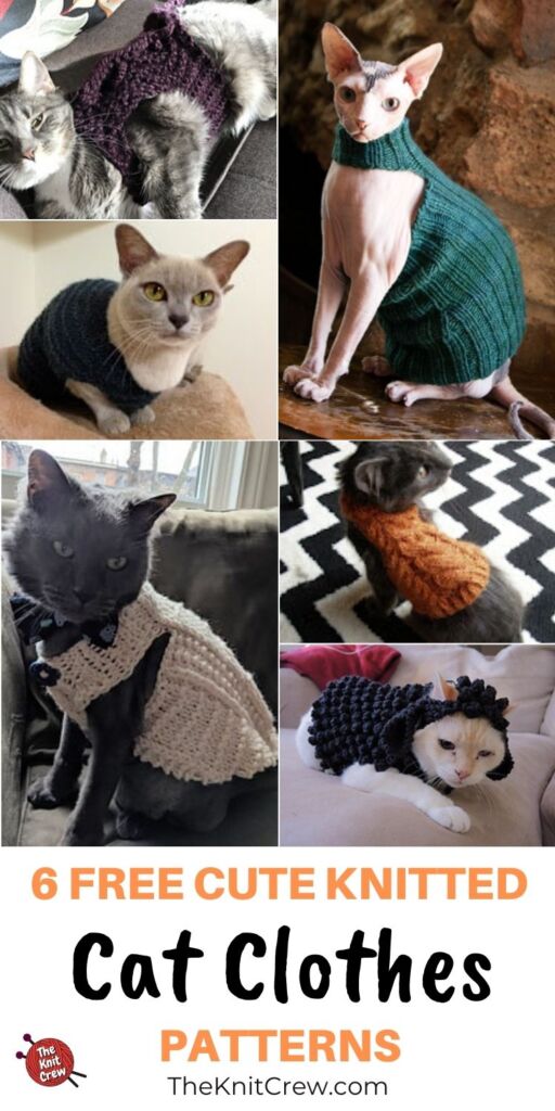 6 Free Cute Knitted Cat Clothes Patterns PIN 3