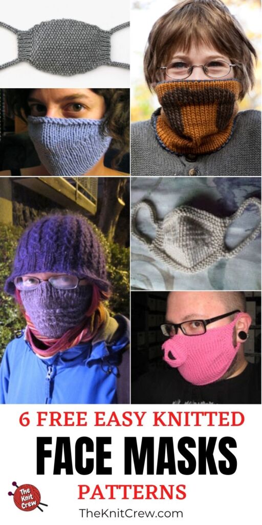 6 Free Easy Knitted Face Mask Patterns PIN 3