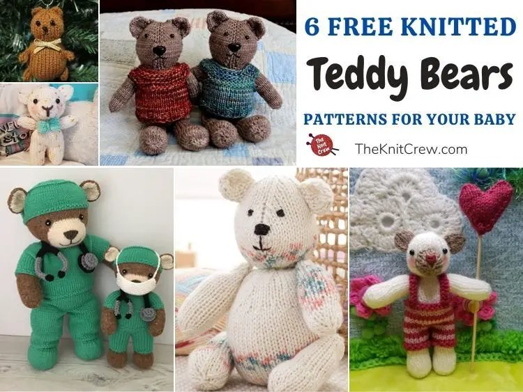 6 Free Knitted Teddy Bear Patterns For Your Baby FB POSTER