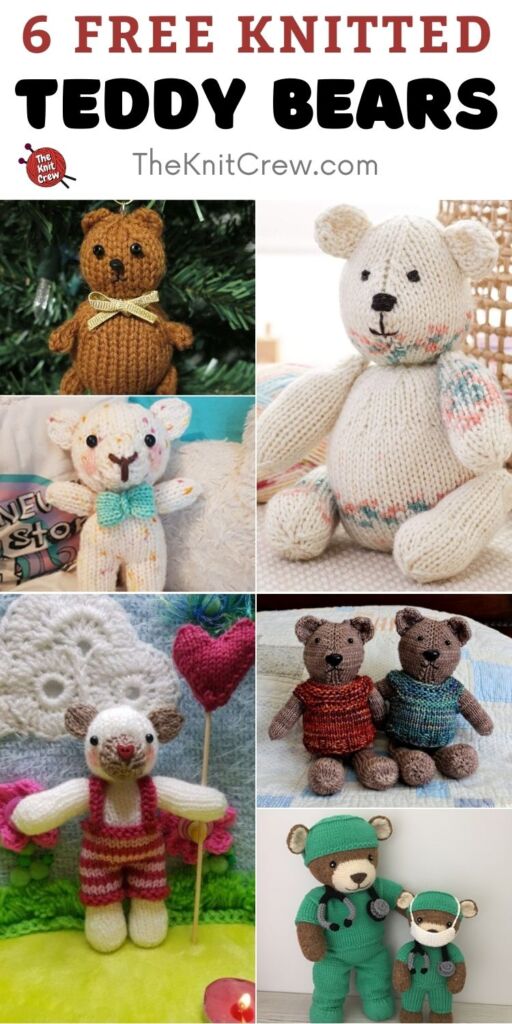 6 Free Knitted Teddy Bears PIN 2