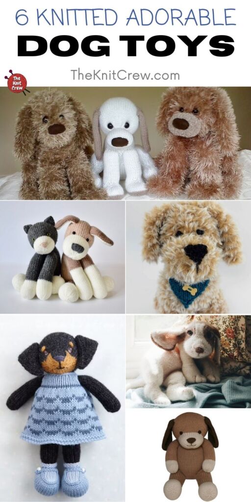 6 Knitted Adorable Dog Toys PIN 2