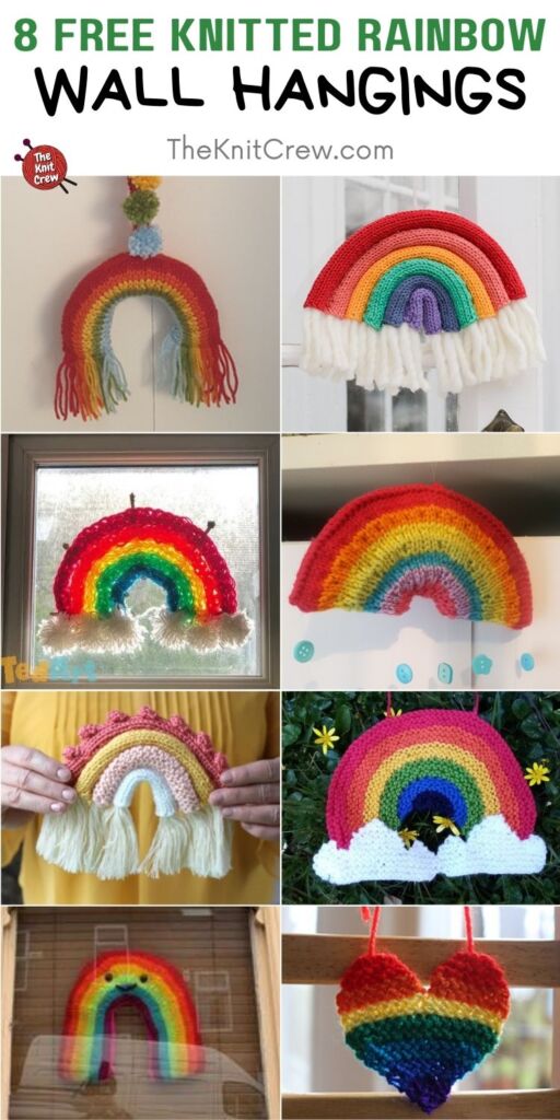 8 Free Knitted Rainbow Wall Hangings PIN 2