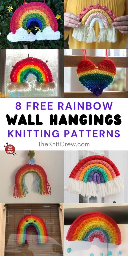 8 Free Rainbow Wall Hanging Knitting Patterns PIN 1
