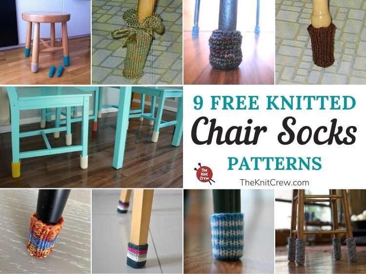 9 Free Knitted Chair Sock Patterns FB POSTER