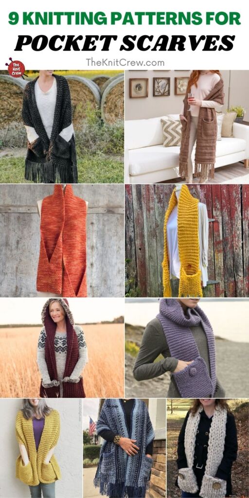 9 Knitting Patterns For Pocket Scarves PIN 2
