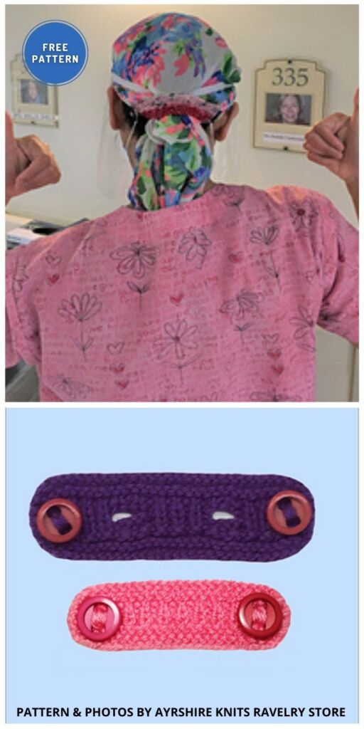 Adjustable Mask Extender - 6 Free Knitted Ear Saver Patterns