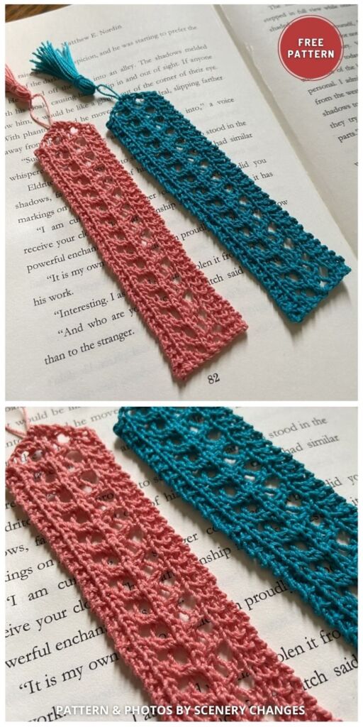 Arrowhead Lace Bookmarks - 12 Free Easy Knitted Bookmark Patterns