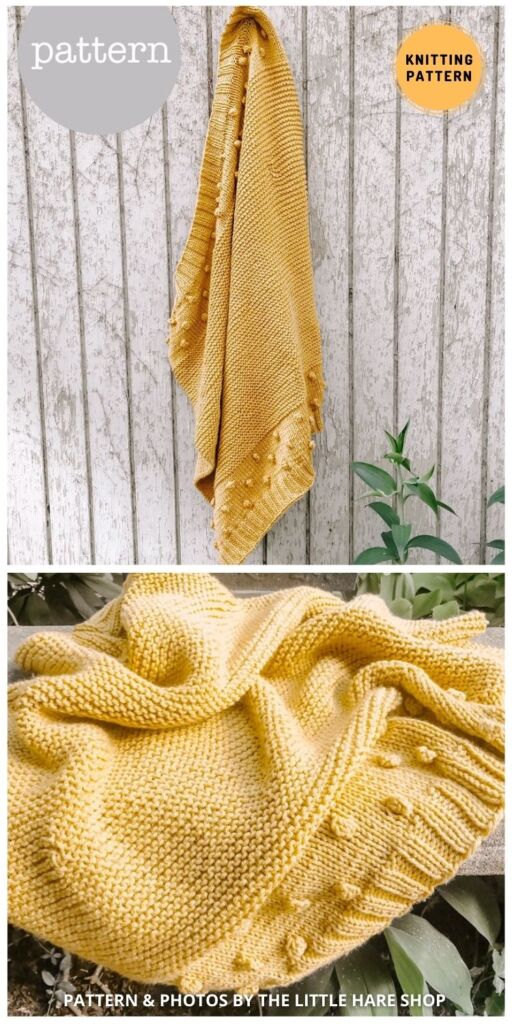 Baby Bobble Blanket Knitting Pattern - 6 Easy Knitted Yellow Baby Blanket Patterns