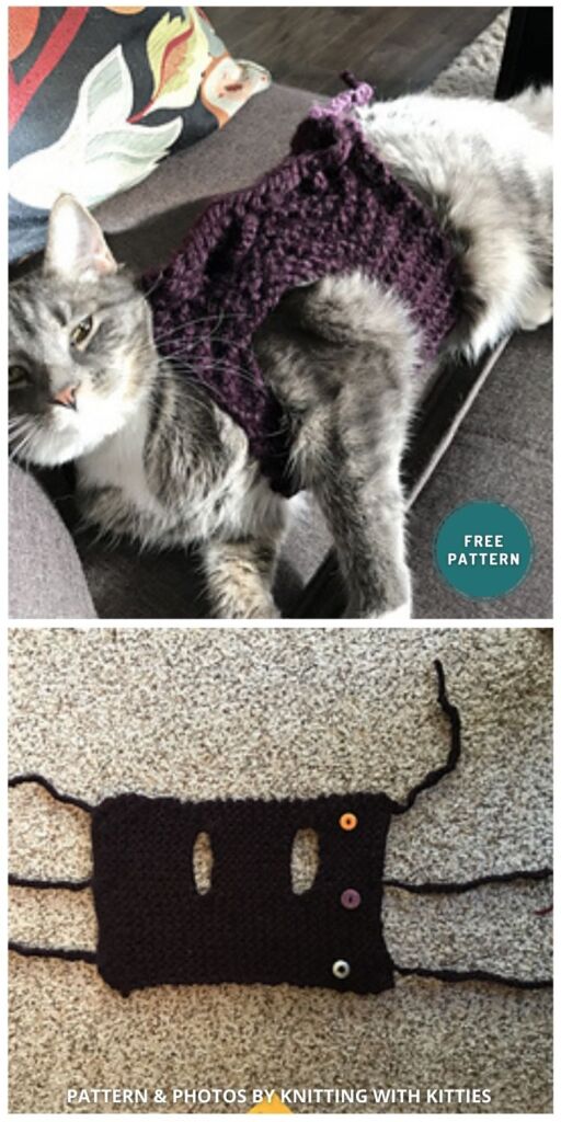Cat Anxiety Wrap - 6 Free Cute Cat Clothes Knitting Patterns
