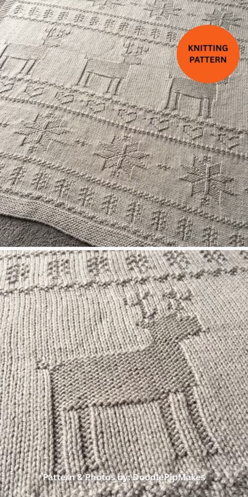 Christmas Knit Blanket Pattern - The Knit Crew