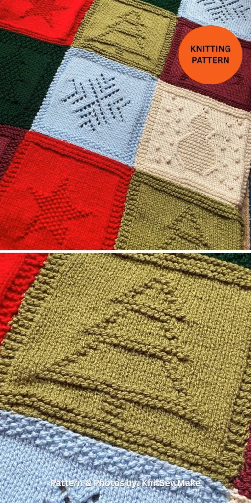 Christmas Patchwork Blanket - The Knit Crew