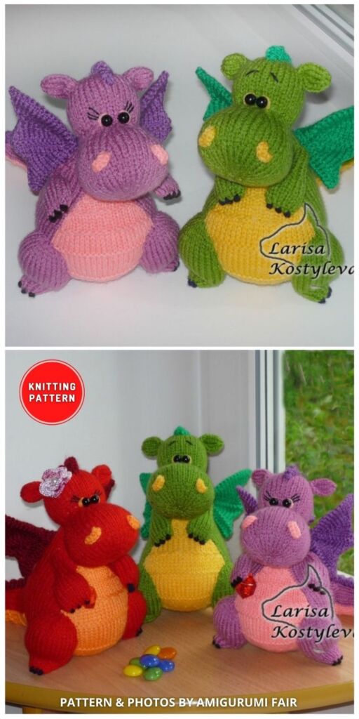 Dragon Knitting Pattern - 7 Knitted Dragon Toy Patterns