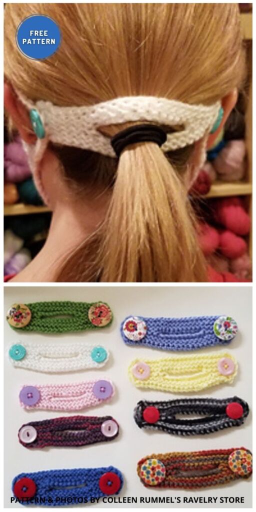 Face Mask Connector for Ponytailers - 6 Free Knitted Ear Saver Patterns