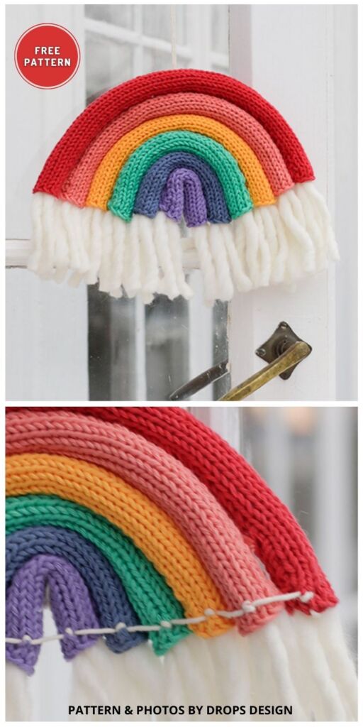 Floating Rainbow - 8 Free Rainbow Wall Hanging Knitting Patterns