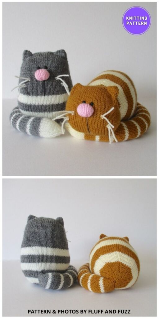 Ginger and Smudge Toy Cats - 11 Cute Knitted Cat & Kitten Toys For Kids