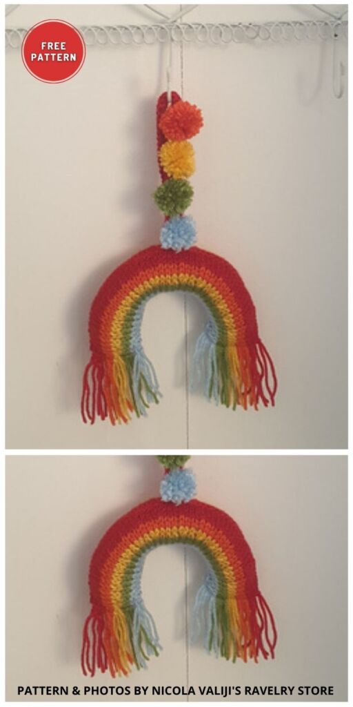 Knitted Rainbow - 8 Free Rainbow Wall Hanging Knitting Patterns