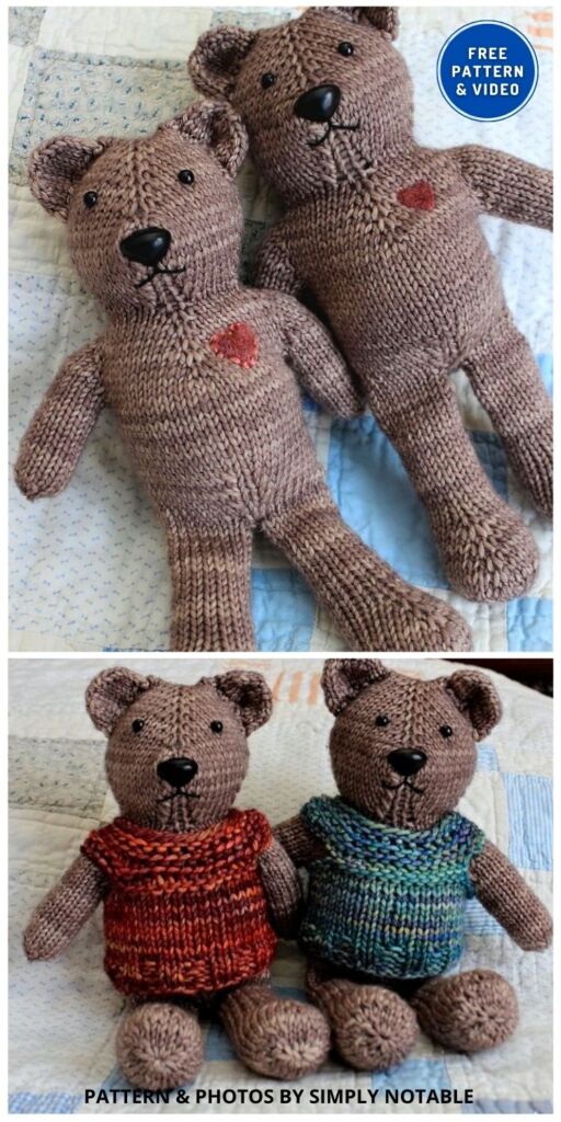 Magic Loop Teddy - 6 Free Knitted Teddy Bear Patterns For Your Baby