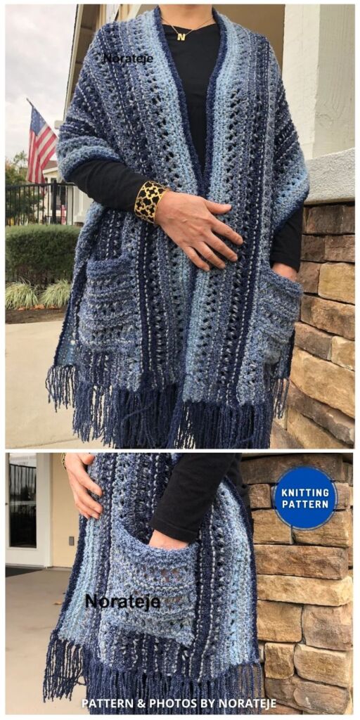 Pocket Shawl Knitting Pattern - 9 Knitted Pocket Scarf Patterns For Winter