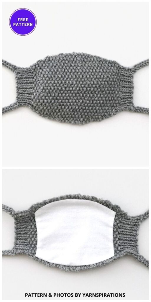 Red Heart Fabric Lined Adult Knit Face Mask - 6 Free Easy Knitted Face Mask Pattern Ideas